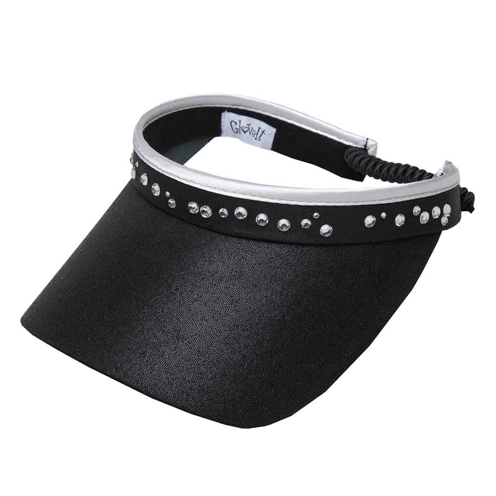 BlingGolfSunVisorwithCoilLace-GloveItVisorsblack.jpg