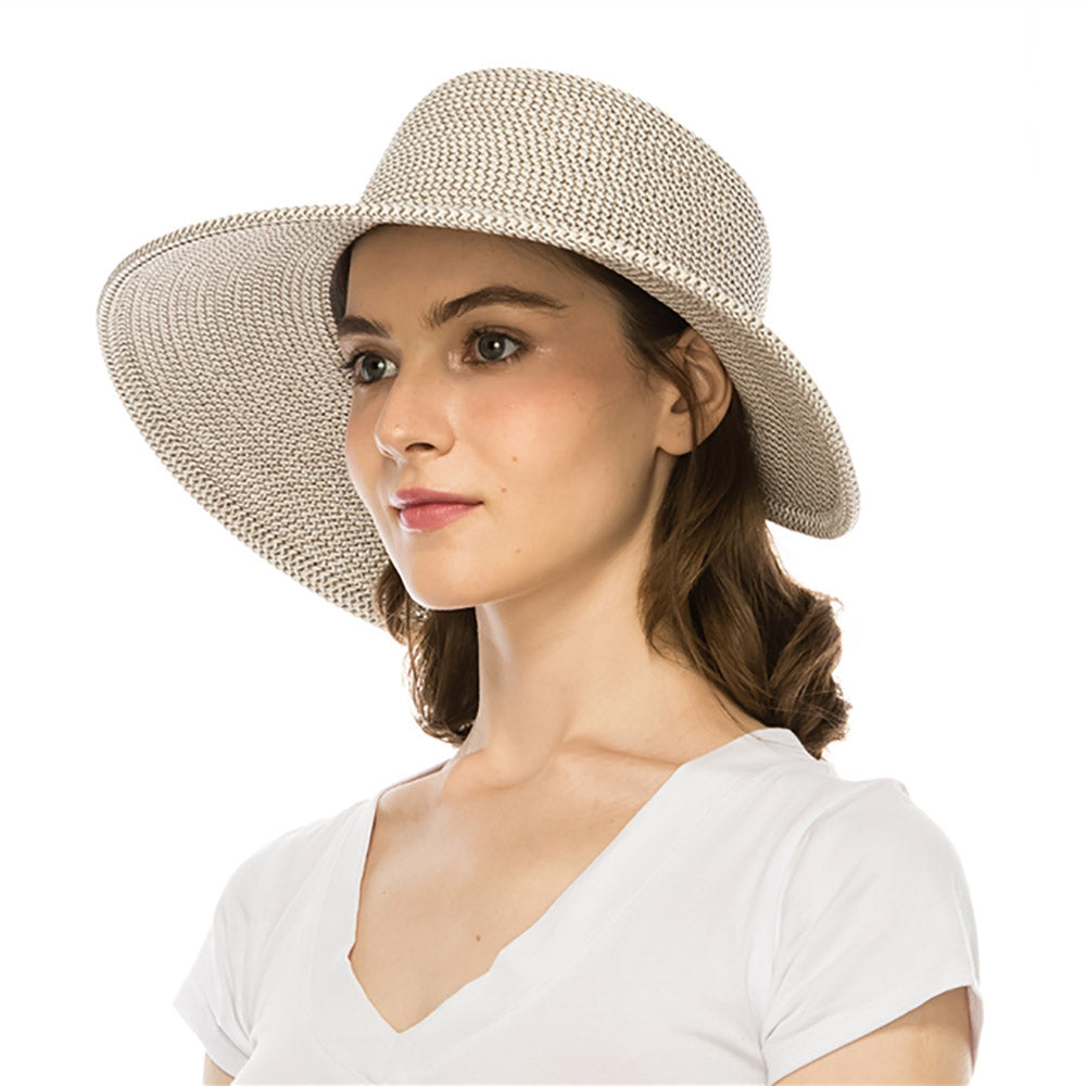 ButterflySplitBrimSunHatwithStrawBow-BoardwalkStyleda1310greyonmodel.jpg