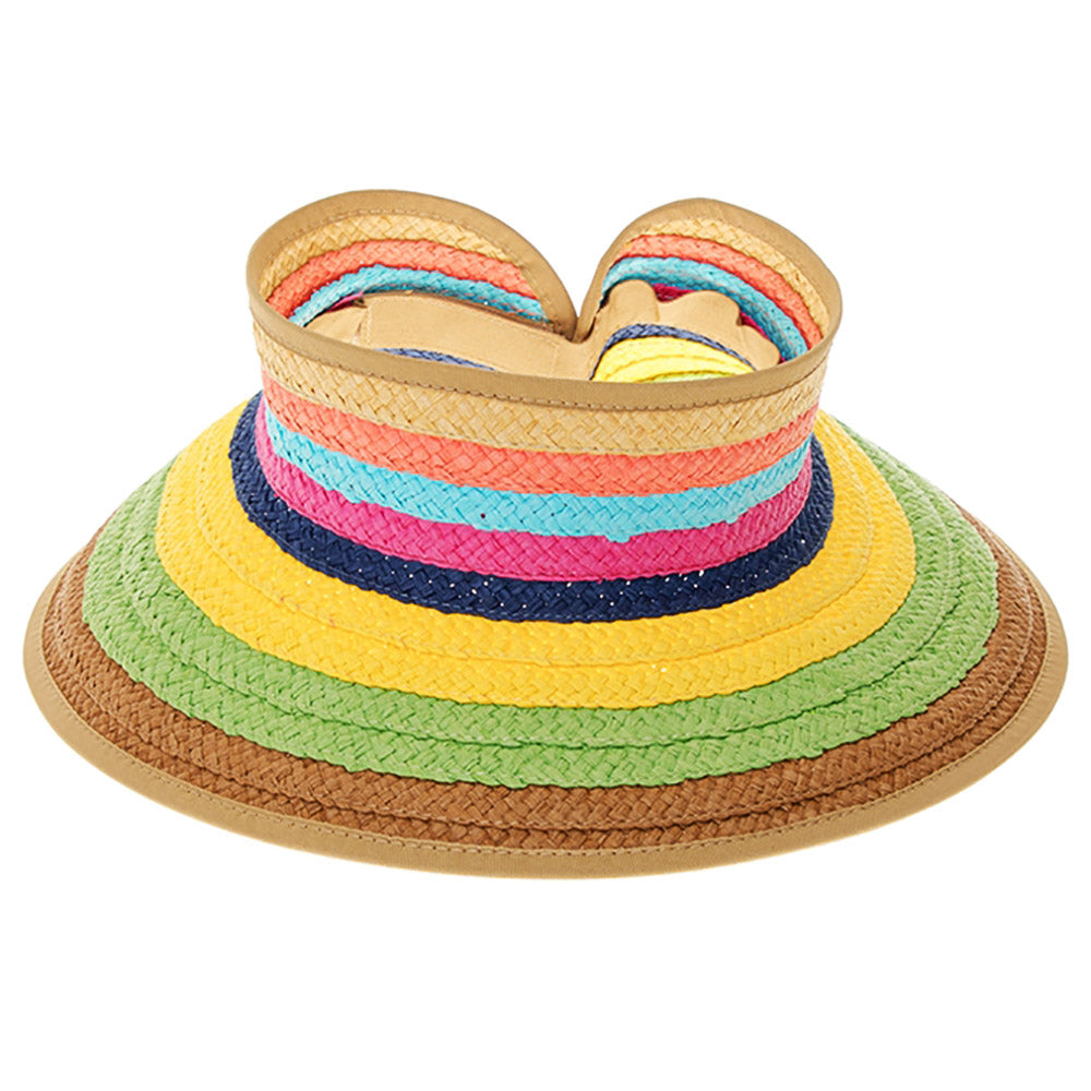 ColorfulStripedWrapAroundRollUpSunVisorHat-BoardwalkStyleda1318front.jpg