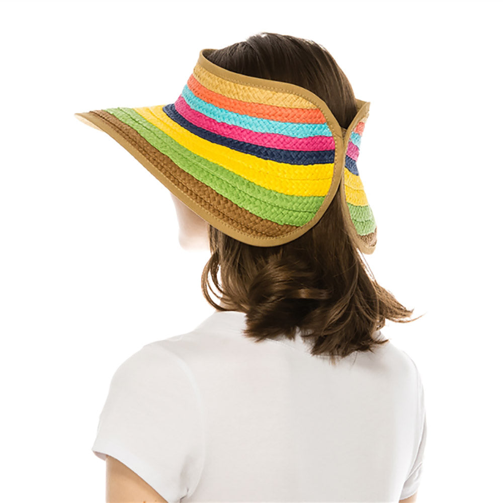 ColorfulStripedWrapAroundRollUpSunVisorHat-BoardwalkStyleda1318modelback.jpg