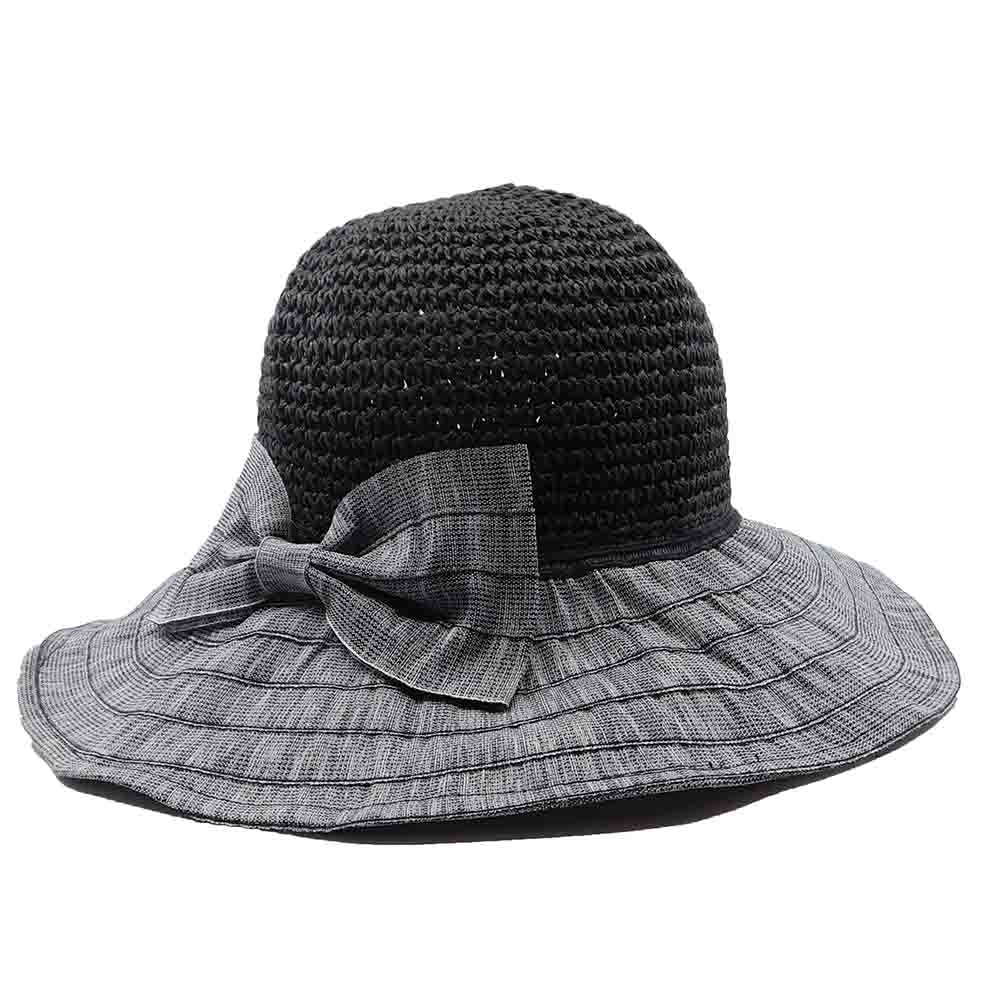 CrochetCrownSewnRibbonBrimLadiesHat-BohemianFashionblacklargebow.jpg