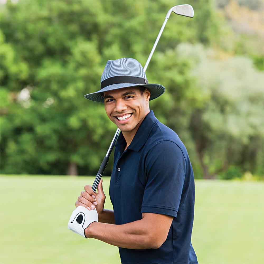 FairwayWideBrimGolfFedora-WallarooHatsmanwearinggreyhatongolfcourse.jpg