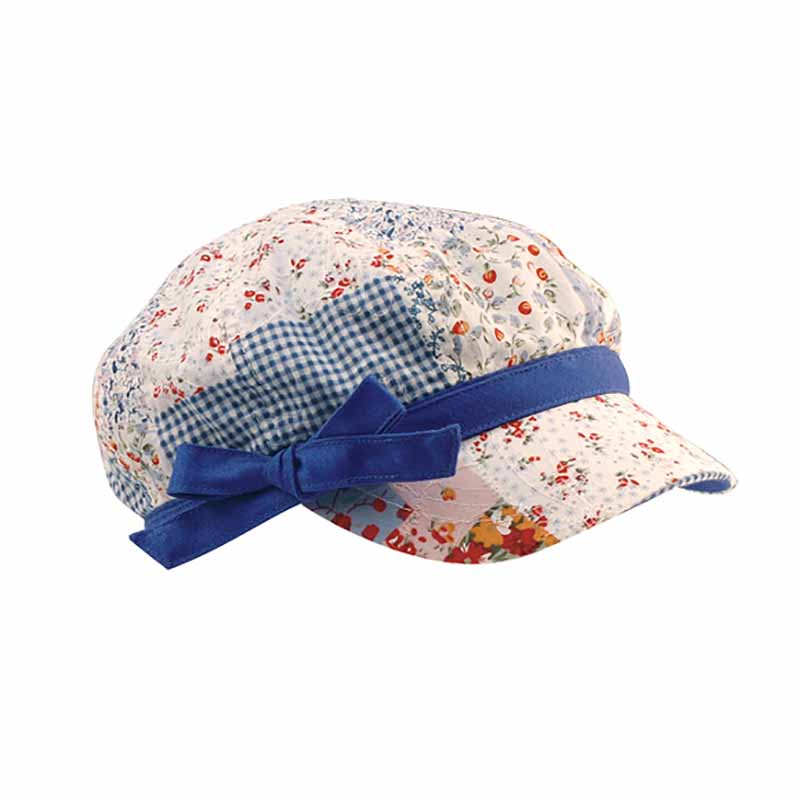 FloralPatchworkCottonNewsboyCapforSmallHeadsblue.jpg