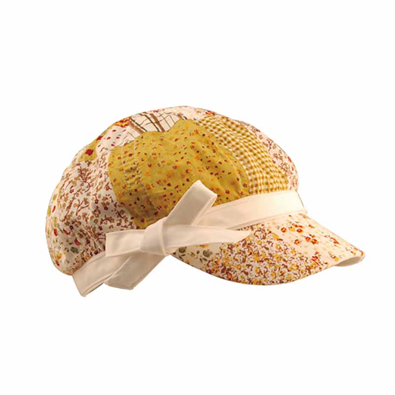 FloralPatchworkCottonNewsboyCapforSmallHeadsyellow.jpg