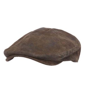 HoodSuedeLeatherFlatCapwithPerforatedSides-StetsonHatbrown.jpg
