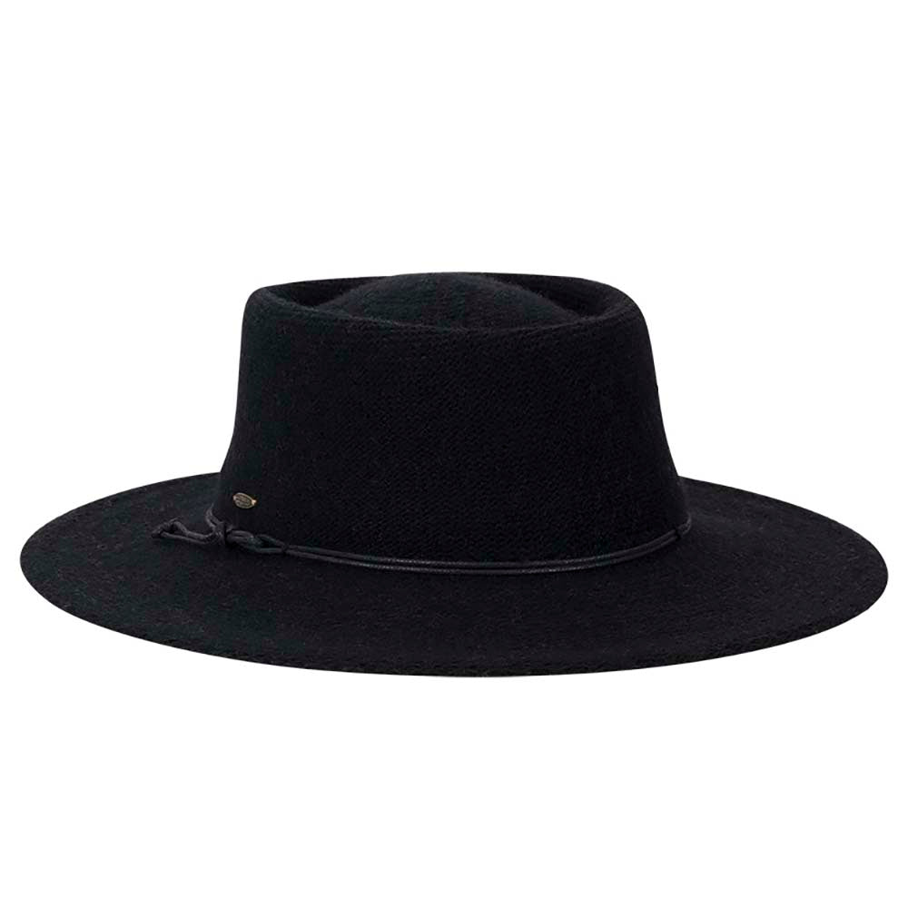 KnitWoolBlendGauchoHatwithWaxedCord-ScalaHatsblack.jpg