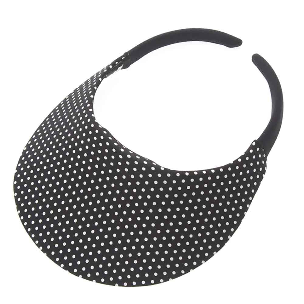 NoHeadache_MidsizeClipOnPolkaDotSunVisorblackandwhite.jpg