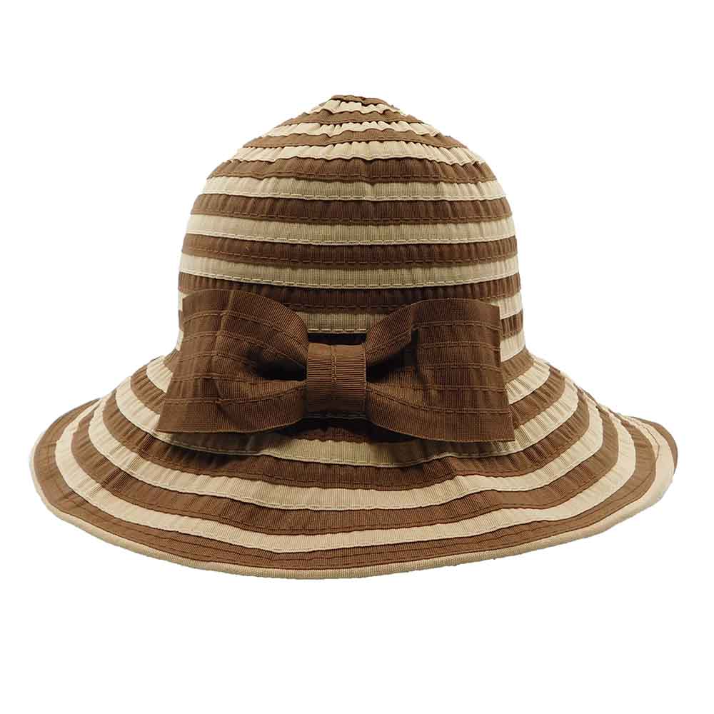 PackableStripedRibbonHatwithLargeBow-BohemianFashionbrownandcream.jpg
