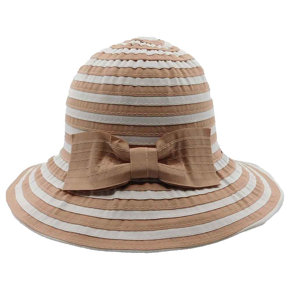 PackableStripedRibbonHatwithLargeBow-BohemianFashionpinkfront.jpg