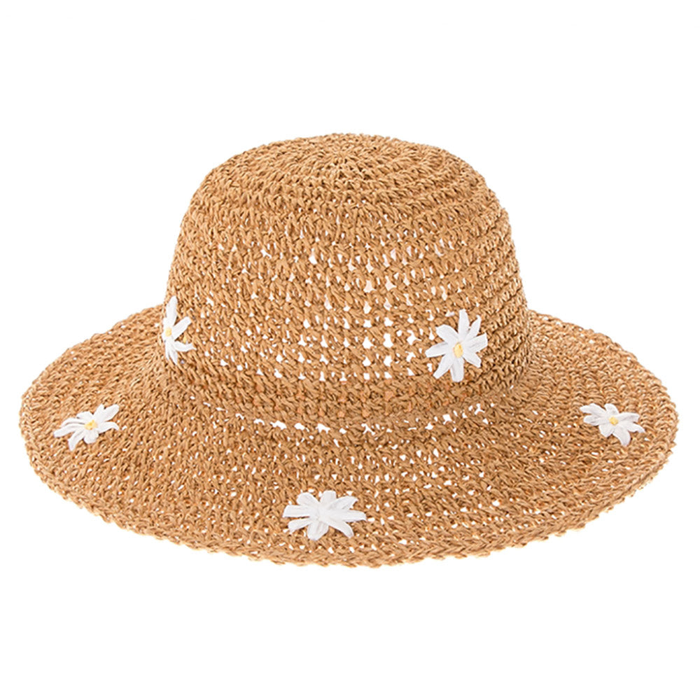 PetiteCrochetedHatwithDaisies-BoardwalkStyleda2961brown.jpg