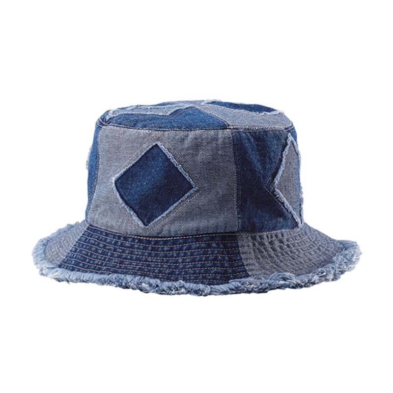 PetiteDenimBucketHatwithDiamondPatternforSmallHeads.jpg