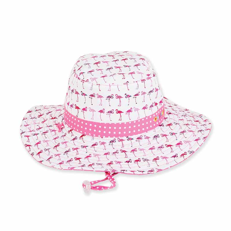 PetiteReversiblePinkFlamingoPolkaDotSunHat-SunnyDayzHatsmallsizewomenshat.jpg
