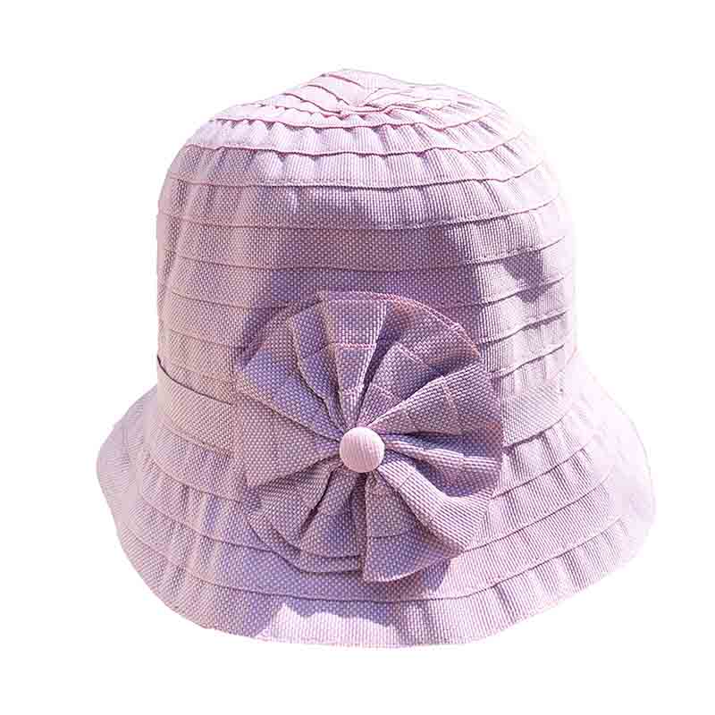 PetiteRibbonClocheHatwithFlowerpinkbuttoncenter-JSAHats.jpg