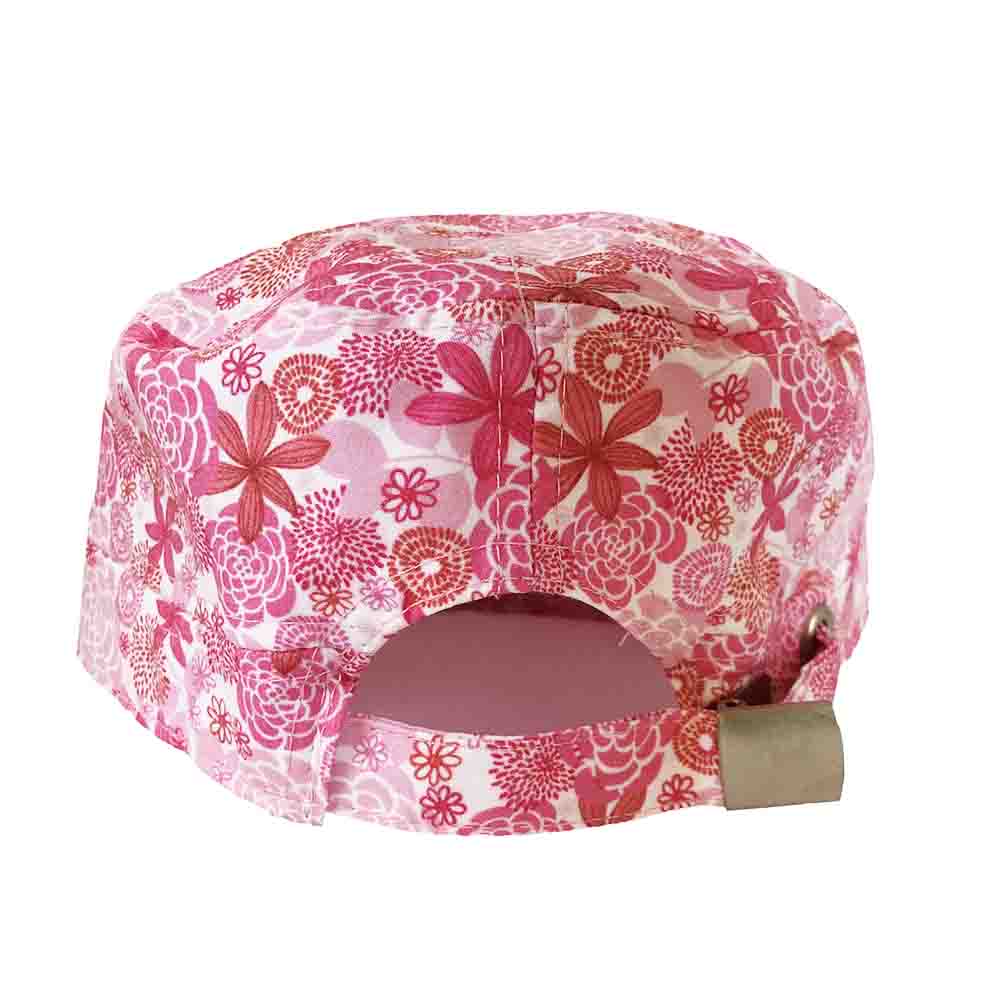 PinkFlowerCottonCadetCapforSmallHeadsbackslidersizeadjuster-SunnyDayzHat.jpg