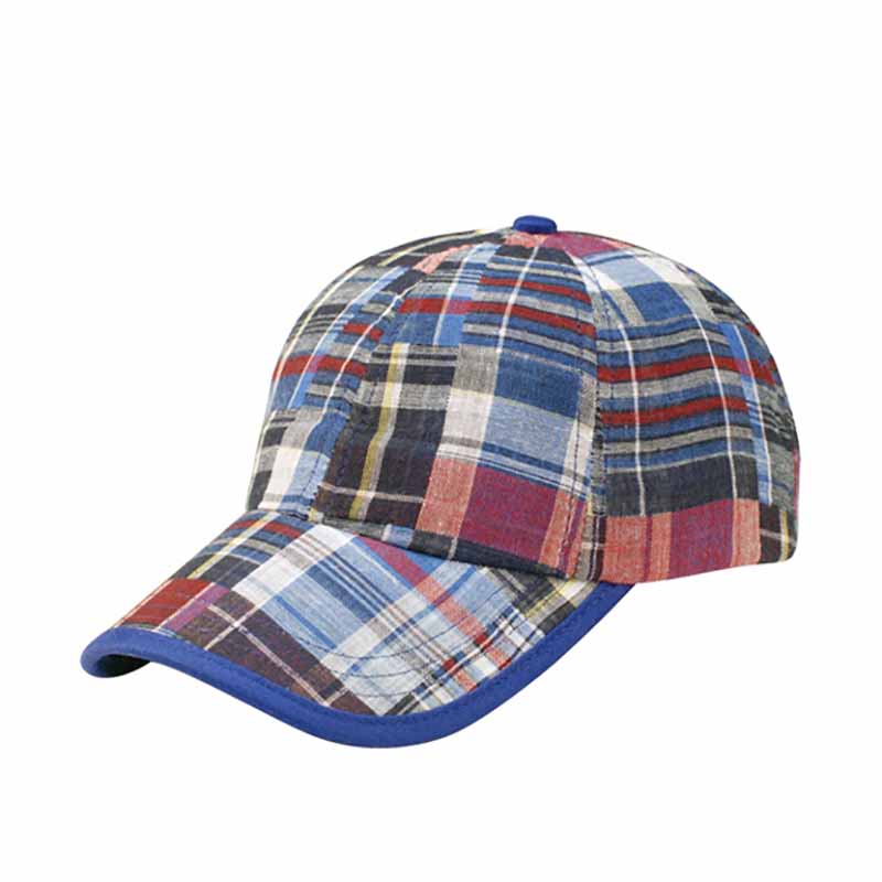 PlaidCottonBaseballCapforSmallHeadsblue.jpg