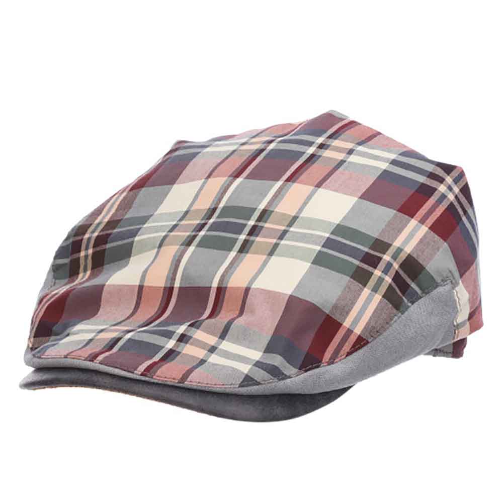 PlaidCottonFlatCapwithFauxLeatherPeak-StacyAdamsHatsblue.jpg