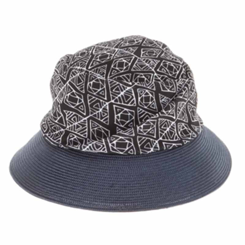 Pleated_Chiffon_crown_straw_brim_sun_hat_for_women_navy.jpg