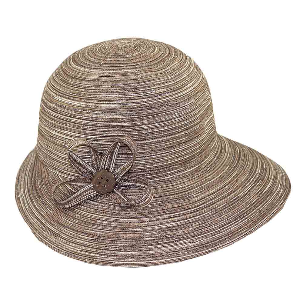 PolybraidBonnetCapwithButtonAccent-JeanneSimmonsHatsbrown.jpg