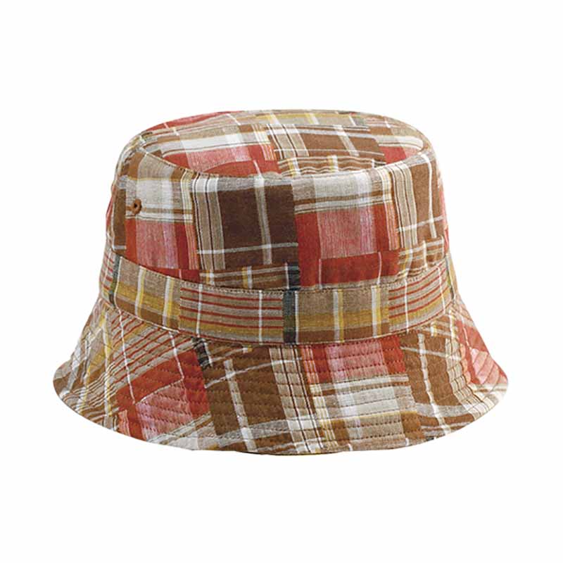 ReversiblePlaidCottonBucketHatforSmallHeadsbrowncheckers.jpg