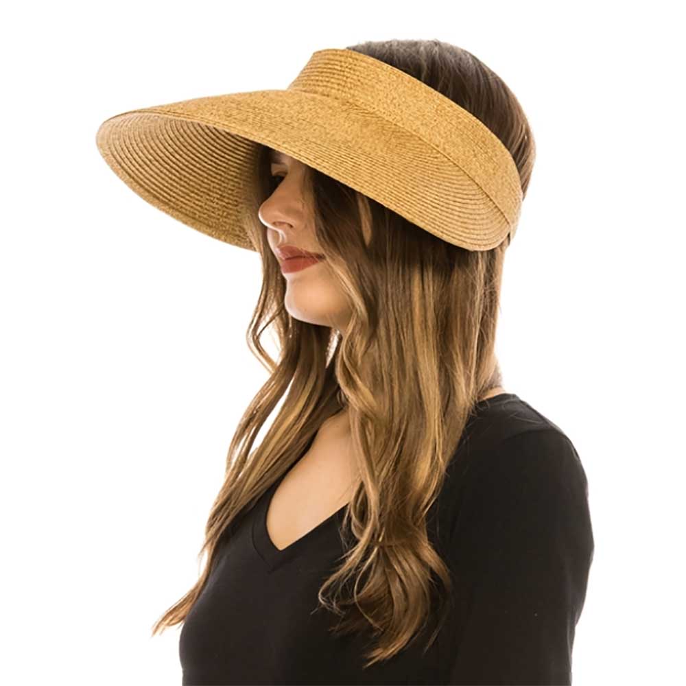 RollUpWideBrimSolidColorSunVisor-BoardwalkStylemodelwearingtoastcolorvisor.jpg