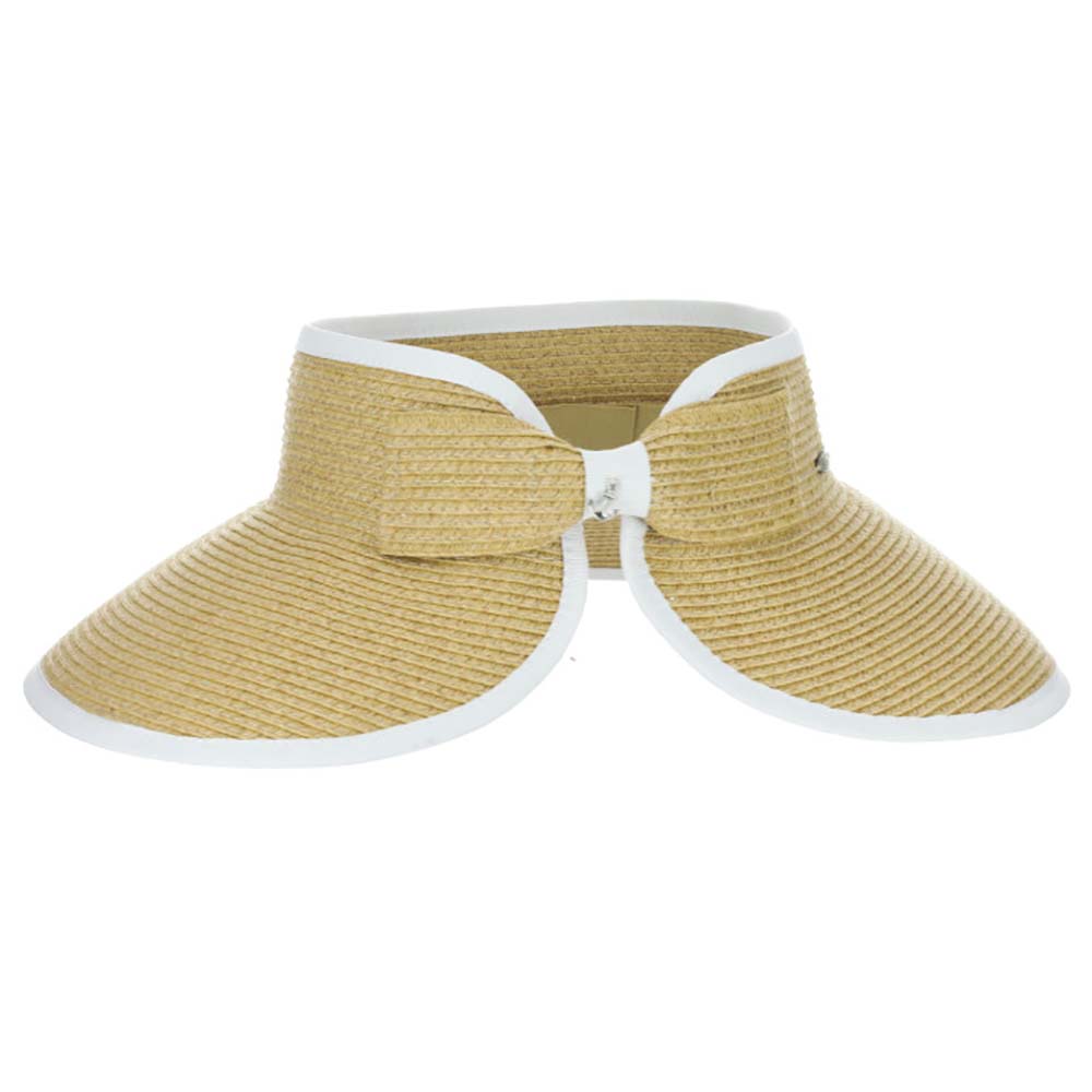 RollUpWrapAroundVisorHatwithBow-ScalaHatswhitebow.jpg