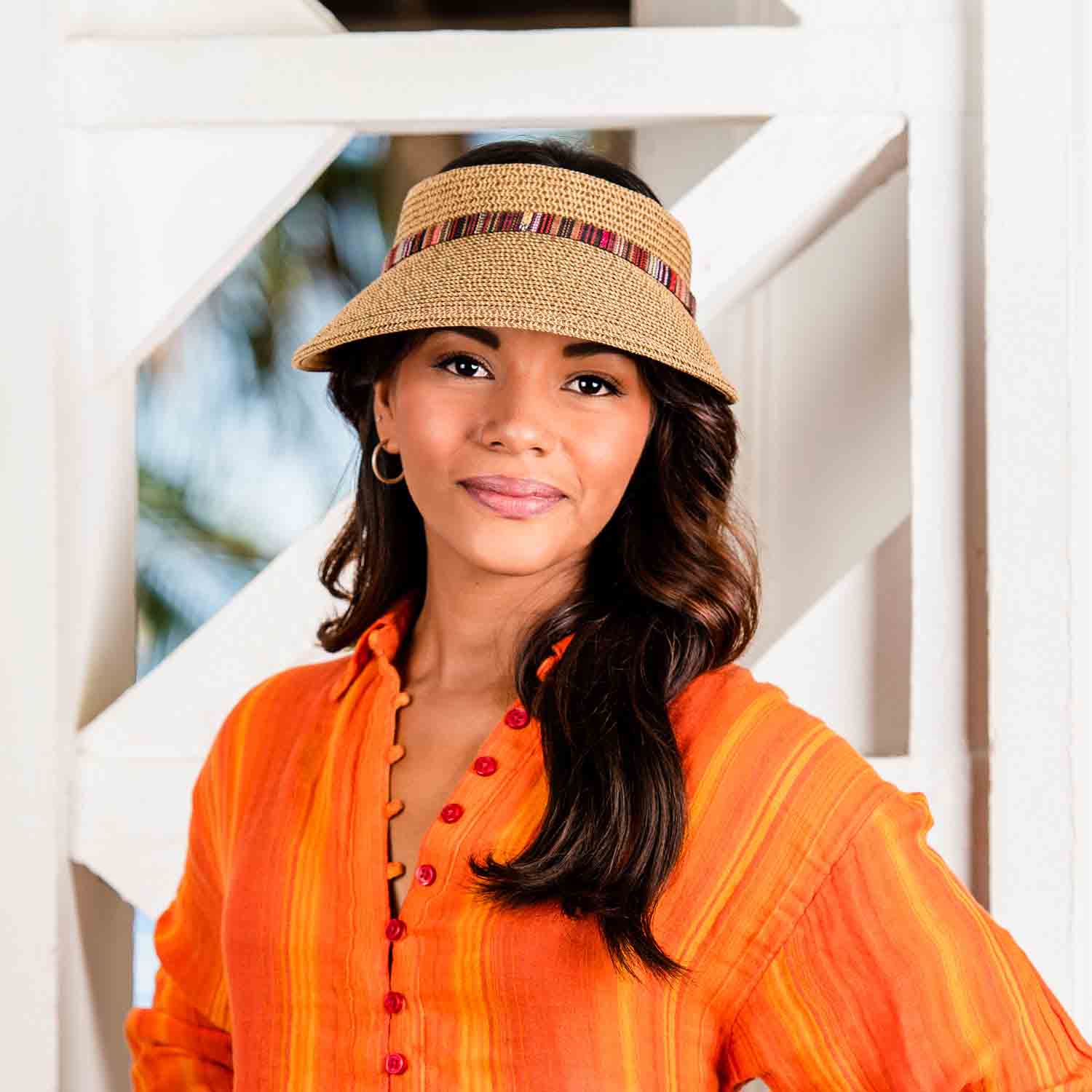 SedonaSunVisorHat-WallarooHatswomanwearsbrownsunvisor.jpg