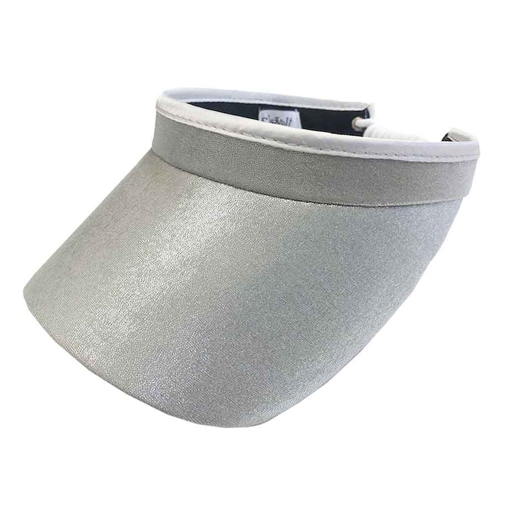 SilverClearDotGolfSunVisorwithCoilLace-GloveItVisors.jpg