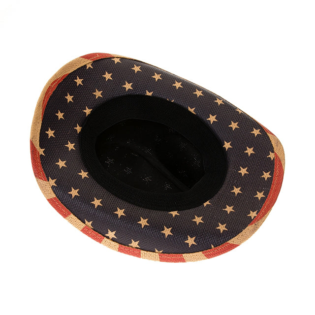 SmallHeadsUSAFlagPatternPatrioticCowboyHat-BoardwalkHatsda2965starsunderbrim.jpg