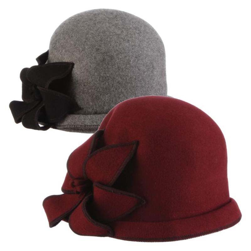 StructuredBrimClochewithBigFlowerAccent-JohnCallananHandmadeHats.jpg