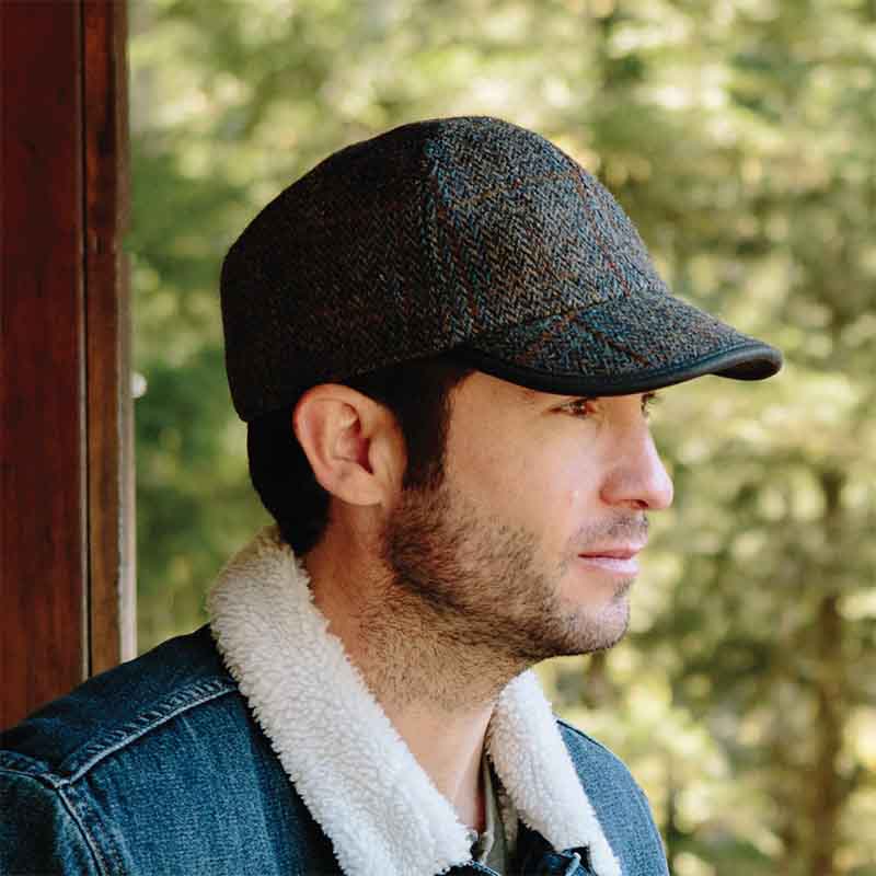 TaleseHarrisTweedWoolBaseballCap-StetsonHatonmodel.jpg