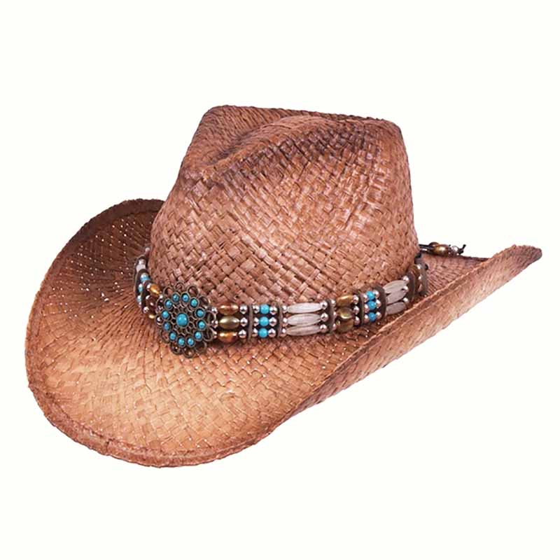 TurquoiseStoneConchoCowboyHatforSmallHeads-KarenKeithHats.jpg