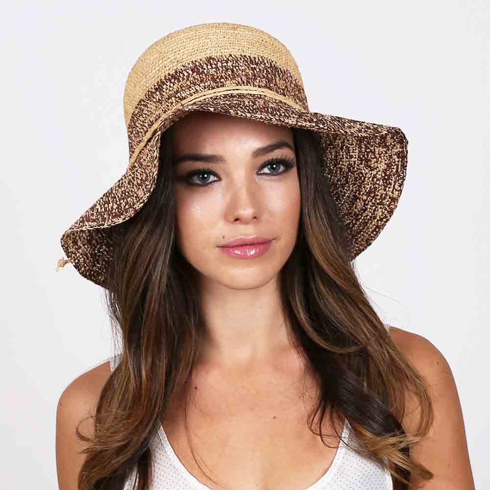 TwoToneRaffiaClocheHat-SophiaCollectionmodelwearingbrownhat.jpg