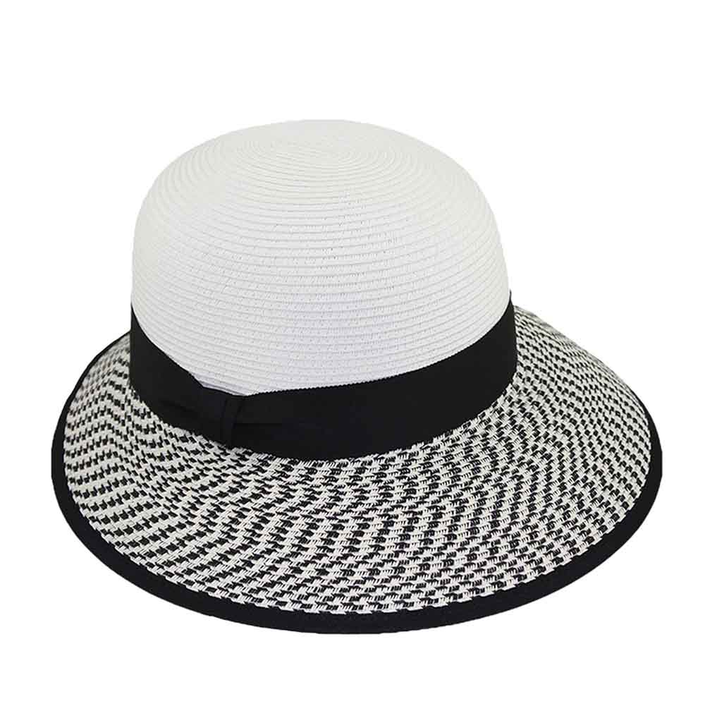 TwoToneSmallBrimFacesaverHat-JeanneSimmonsHatswhiteandblacktweed.jpg