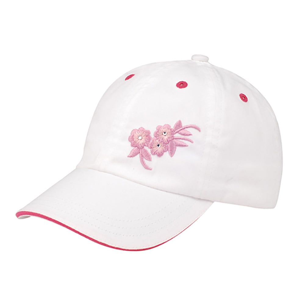 WhiteCottonBaseballCapwithPinkFlowersforSmallHeads.jpg