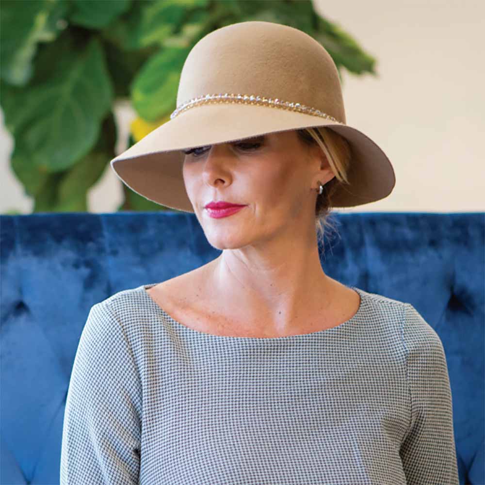 WoolFeltClochewithBeadedBand-ScalaHatwomenwearingbeigehat.jpg