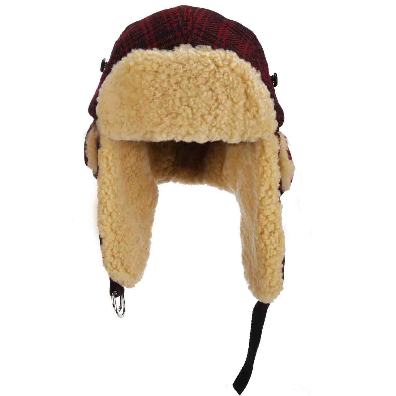 WoolrichHeritagePlaidRedandBlackWoolBomberHatfront.jpg