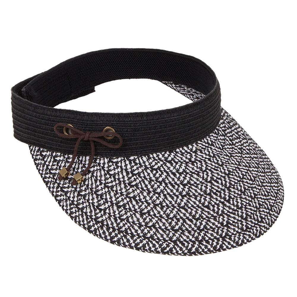 WovenToyoBrimVelcro_ClosureSunVisor-KarenKeithHatsblackandwhitestraw.jpg