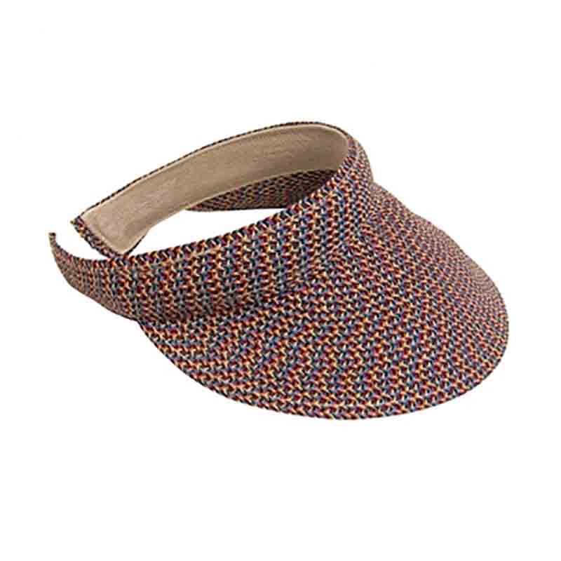 comfort_straw_clip_on_sun_visor_for_women_upf50_multitone_heathered_straw_braid_bright_rainbow_colors_tweed.jpg