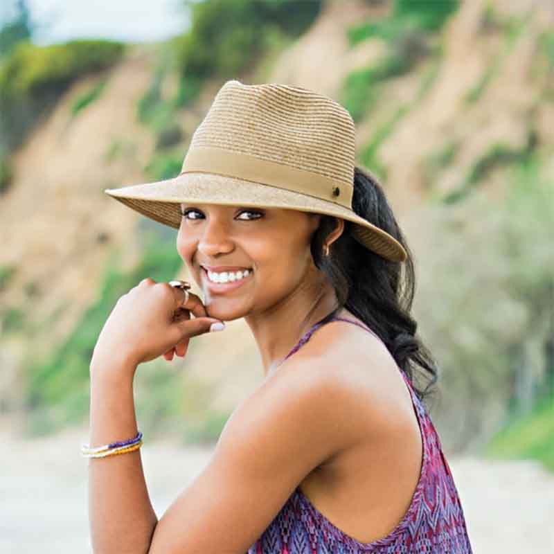 gabi_ponytail_fedora_hat_by_wallaroo_beige_on_model.jpg