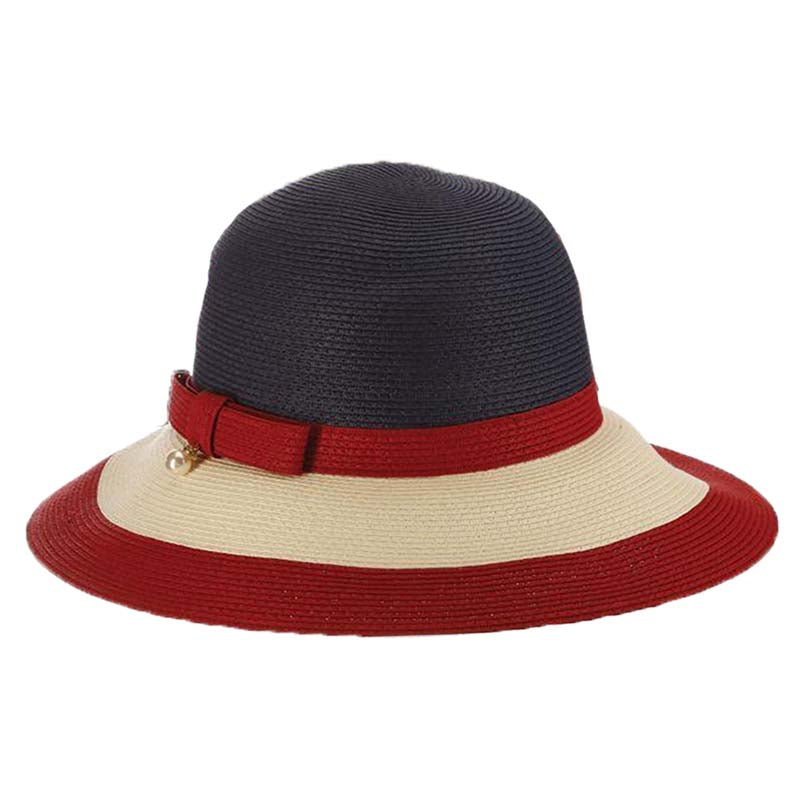 gurney_cr344_elegant_stylish_womens_hat_red_black_beige_navy_tricolors_patriotic_colors_lampshade_style_hats.jpg
