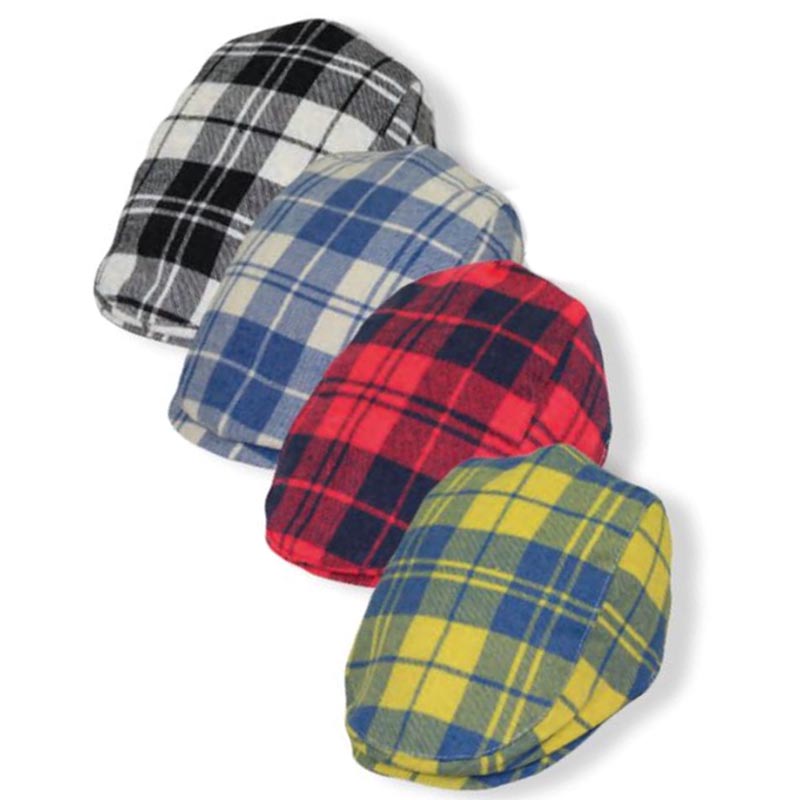 js1220_boys_cotton_flanel_checkered_flat_cap.jpg