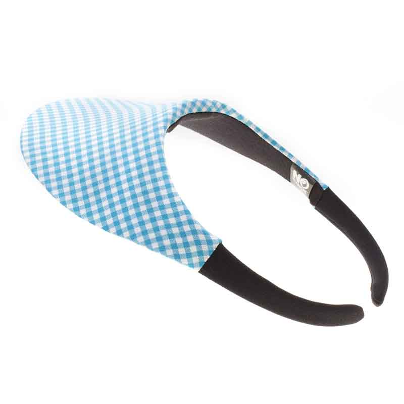 no_headache_midsize_clip_on_sun_visor_gingham_print_blue_side.jpg