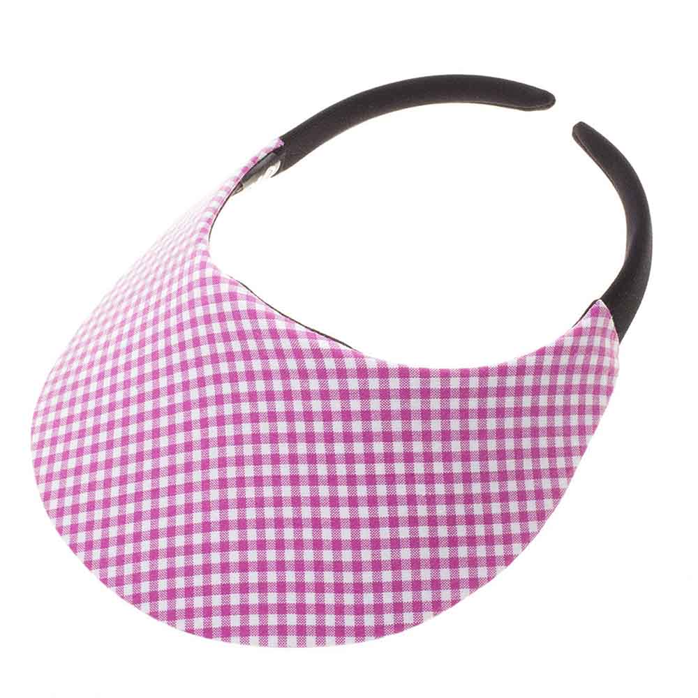 no_headache_midsize_clip_on_sun_visor_gingham_print_pink.jpg