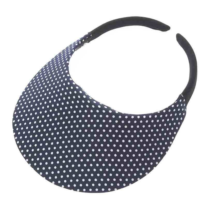 no_headache_midsize_clip_on_sun_visor_polka_dot_navy_and_white.jpg
