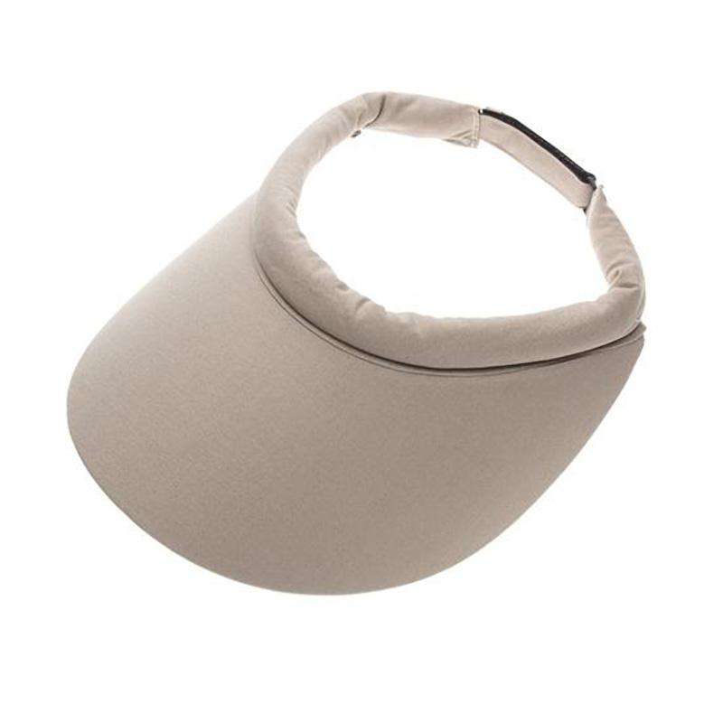 noheadache_club_rolled_brim_cotton_sun_visor_velcro_closure_khaki.jpg