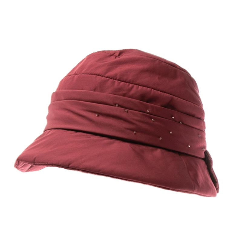 quilted_rain_hat_with_fleece_lining_with_bead_accent_burgundy_by_DNMC_side.jpg